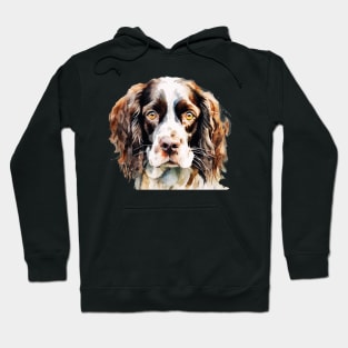 Watercolor English Springer Spaniel Face Hoodie